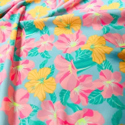 4-way Stretch Pink Cayennes Print Fabric 60  Wide Swimsuit Spandex By The Yard • $12.99