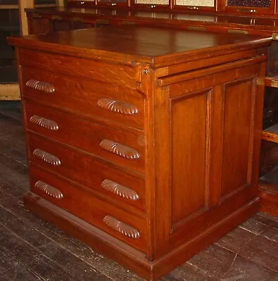 Unusual Antique Oak Desk Companion Or Credenza Cabinet-----15747 • $995