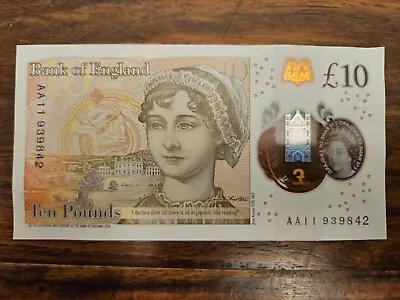 New Ten Pound Note AA 11 Uncirculated  • £11