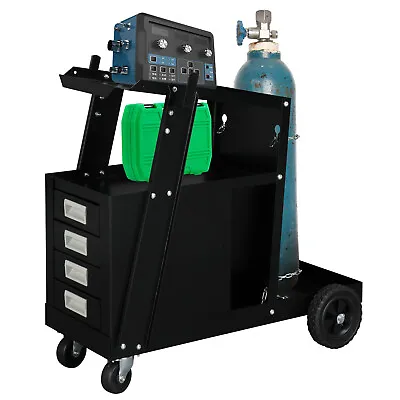 Welding Cart Plarma Cutter Tank Welder Storage 4 Drawer Shelves Cabinet Utility • $94.99