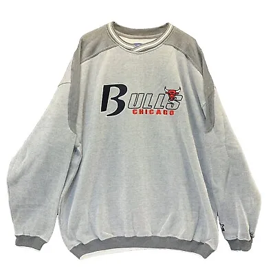 Vintage 90s Starter Chicago Bulls NBA Pullover Embroidered Sweatshirt Medium • $59.95