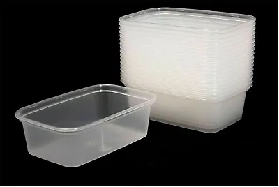 650ml Plastic Food Containers Tubs Clear With Lids Microwave Safe Takeaway  • £6.50