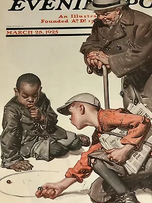 1925 Saturday Evening Post Marbles Game J C Leyendecker Art Front Cover Only • $42.11