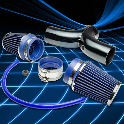 Black Dual Twin Short Ram Air Induction Intake+filter Kit For Corvette C5/jeep • $43.99