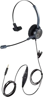 £9.99 • Buy 3.5mm Wired Headset Single-Ear With Microphone For Call Centre PC Laptop Phone