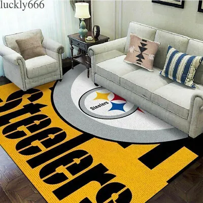 $19.94 • Buy Pittsburgh Steelers Anti-Skid Area Rugs Living Room Bedroom Floor Mats Carpets