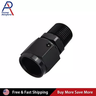 8AN Female To 3/8 NPT Male Straight Swivel Adapter Fitting Aluminum US • $8.39