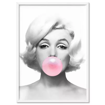 Marilyn Monroe Print Wall Art Bubblegum. Iconic Vintage Look Fashion | HPS-06 • $69.95