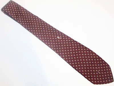 Vintage MCM Marshall Field Italy 3  Men's Neck Tie - Maroon Dot Pattern Mod • $9.99