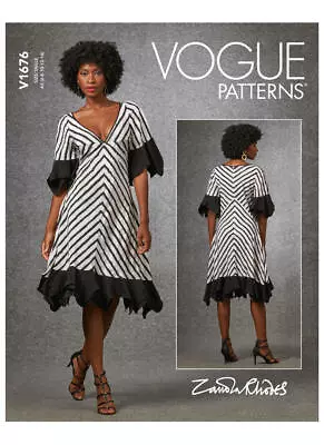 Vogue R10455 Bias Cut Dress Sz 6-14 14-22 UNCUT Pattern V1676 By Zandra Rhodes • $14.95