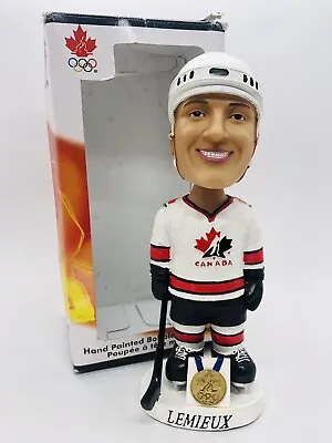 Mario Lemieux Team Canada Gold Medal Bobble 2002 AGP CANADA WHITE BASE ORIG BOX • $40