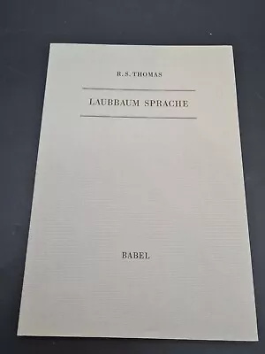 R. S. Thomas - Laubbaum Sprache (Deciduous Language) Book - Anglo-German - Babel • £23.40