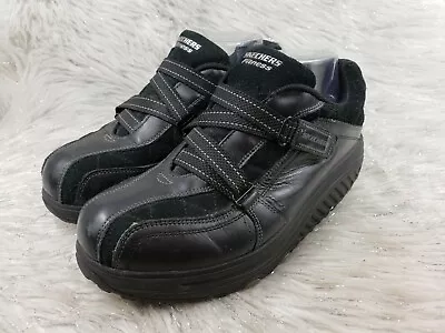 SKECHERS SHAPE UPS Black Leather Size 9.5 Toning Fitness Style 11815 • $32.99