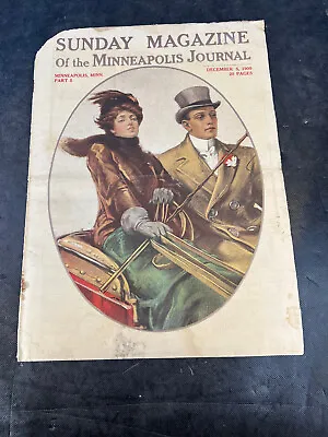 1909 Dec 5 Sunday Magazine Of The Minneapolis Journal Man Woman On Carriage • $17.56