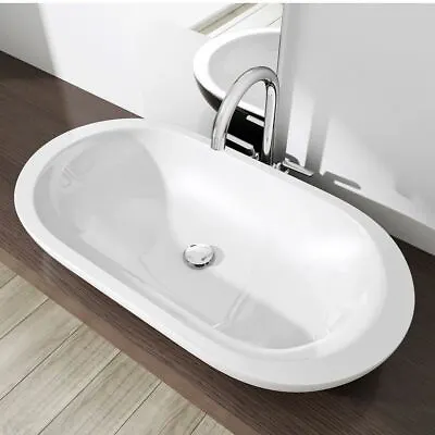 £75.04 • Buy Designed Bathroom Wash Basin Bowl Ceramic Counter Top Mountable Large 800x425mm