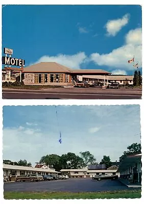 LOT OF 2 St Stephen NB Canada Fundy Line Motel Woody Wagon Postcards • $5