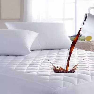 £1.99 • Buy Quilted Waterproof Mattress Topper Cover Protector Extra Deep Fitted All Sizes.