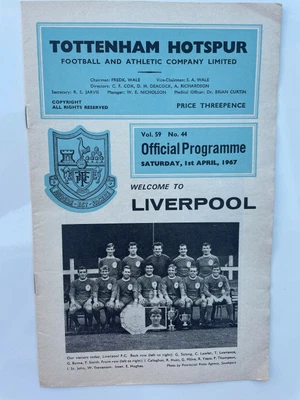 £0.99 • Buy Tottenham Hotspur V Liverpool. 1st April 1967. Division One.