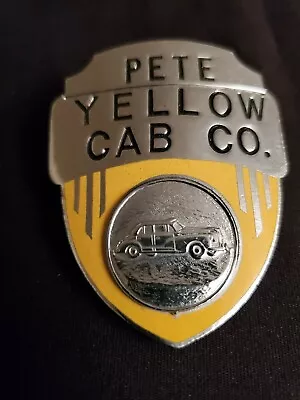$69.95 • Buy Vintage Yellow Cab Company Badge • Pre Yellow Transit - Yellow Freight System 