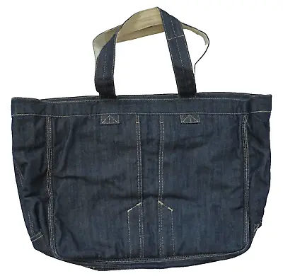 2 X Large COUNTRY ROAD Fabric Totes ... Blue Denim And Black Nylon • $45