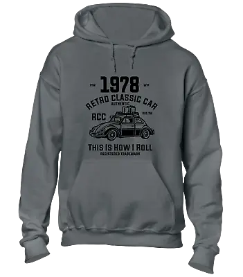 Retro Classic Car 1978 Hoody Hoodie Cool Cars Design Automobile Fan Gift Idea • £16.99