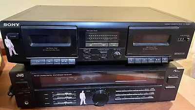 Vintage Sony TC-WE305 Dolby Stereo Dual Cassette Deck & JVC RX-201 Receiver Lot • $175