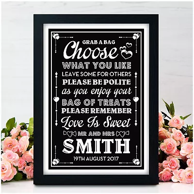 Sweet Table Buffet PERSONALISED Wedding Signs - Sweeties Candy Table Bar Signs • £15.95