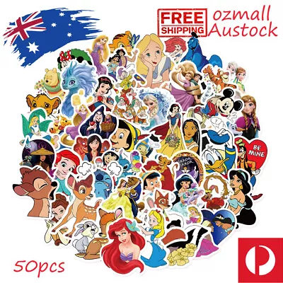 50pcs Disney Cartoon Characters Stickers Bomb P1 Vinyl Laptop Skateboard Kids • $4.99