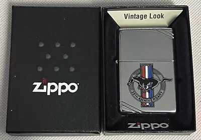 ZIPPO 1999 35TH ANNIVERSARY MUSTANG 1937 REPLICA LIGHTER UNFIRED IN BOX C119 • $59.99