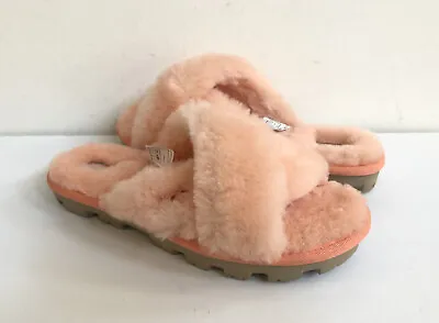 Ugg Fuzzette Beverly Pink Mocassin Slip On Sandal Us 10 / Eu 41 / Uk 8 • $58