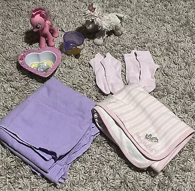 Baby Wraps Peter Rabbit Disney Muslin My Pony Toy Heart Plate Poodle Teddy Sochs • $28