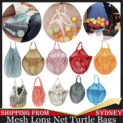 Mesh Net Turtle Bags String Shopping Bag Reusable Fruit Storage Handbag Tote AU • $4.65