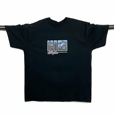 KAWASAKI NINJA (2000) MOTO GP SBK Racing Spellout Graphic T-Shirt Large Black • £21.24
