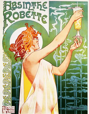 Poster Absinthe Robette Art Nouveau French Alcohol Drink Vintage Repro Free S/h • $12.90