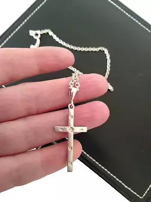 Sterling Silver 925 Scottish Hallmaked Vintage Cross & Chain 11 Grams • £15