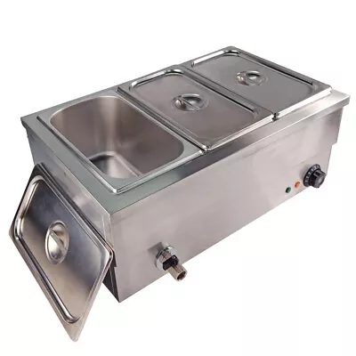 1/3 GN Pan Bain Marie Electric Food Warmer Restaurant Displays  Stainless Steel  • $167