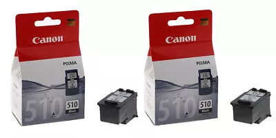 £34.75 • Buy 2x Original Canon PG510 Black Ink Cartridges For PIXMA IP2700 Inkjet Printer