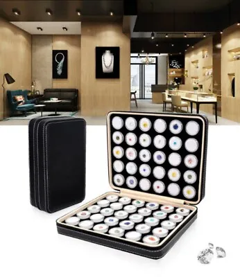 60 Packs Gem Diamond Gemstone Display Collection Storage Box Leather As Gift • $48.87