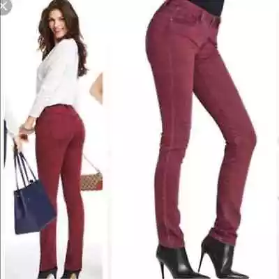 Cabi #126 Bordeaux Wine Curvy Skinny Jeans Jeggings Maroon Size 6 • $19