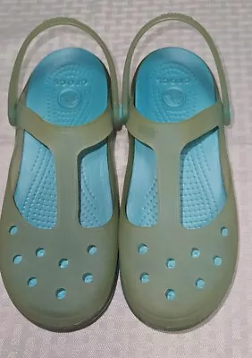 CROCS Carlie Women's T Strap Clogs Mules Mary Janes Sz 6  EXCELLENT • $20.19