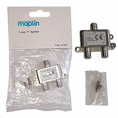 Maplin 2-Way F-type Splitter With Power Pass On Both Ports • £2.99