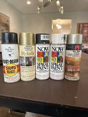 Rust-Oleum NOW & Tempo Vintage Spray Paint Lot High Gloss Black Metallic Gold • $30