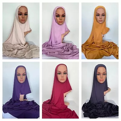 42 Colors Cotton Jersey Instant Slip On Ready To Wear Hijab Scarf Headscarf Wrap • $10.50