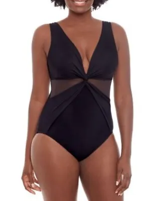 NWT! Miravella By Miraclesuit Illusionist Twist Swimsuit One Piece Swim Suit 14 • $59.95