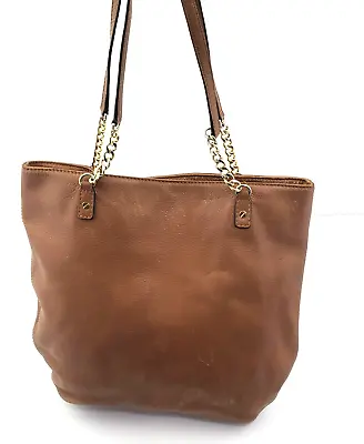 Michael Kors Used/Worn Jet Set Chain Gold/Brown Leather Tote/Shoulder Bag • $28