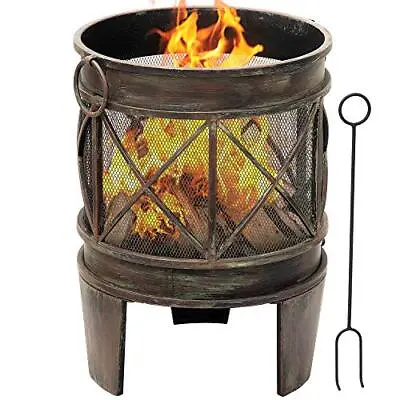 Amagabeli Fire Pit Outdoor Wood Burning Cast Iron Firepit Firebowl Fireplace ... • $113.90