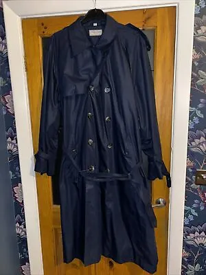 YSL Yves Saint Laurent Men’s Navy Blue Trench Coat Jacket UK44 Large £3500 RRP • £100