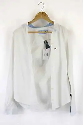 Hollister White Button Down Shirt M By Reluv Clothing • $16.51