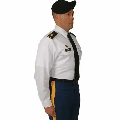 MENS ARMY SERVICE LONG SLEEVE UNIFORM ASU Dress Bright White Shirt ALL SIZES • $40.49