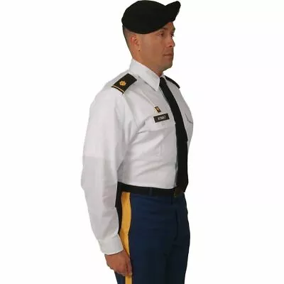 NEW MENS ARMY SERVICE LONG SLEEVE UNIFORM ASU Dress Bright White Shirt ALL SIZES • $48.59